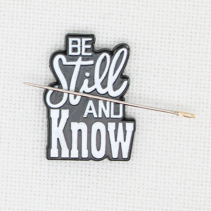 Be Still And Know Magnetic Enamel Magnetic Needle Minder For Cross Stitch