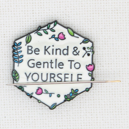 Be Kind To Yourself Magnetic Enamel Magnetic Needle Minder For Cross Stitch