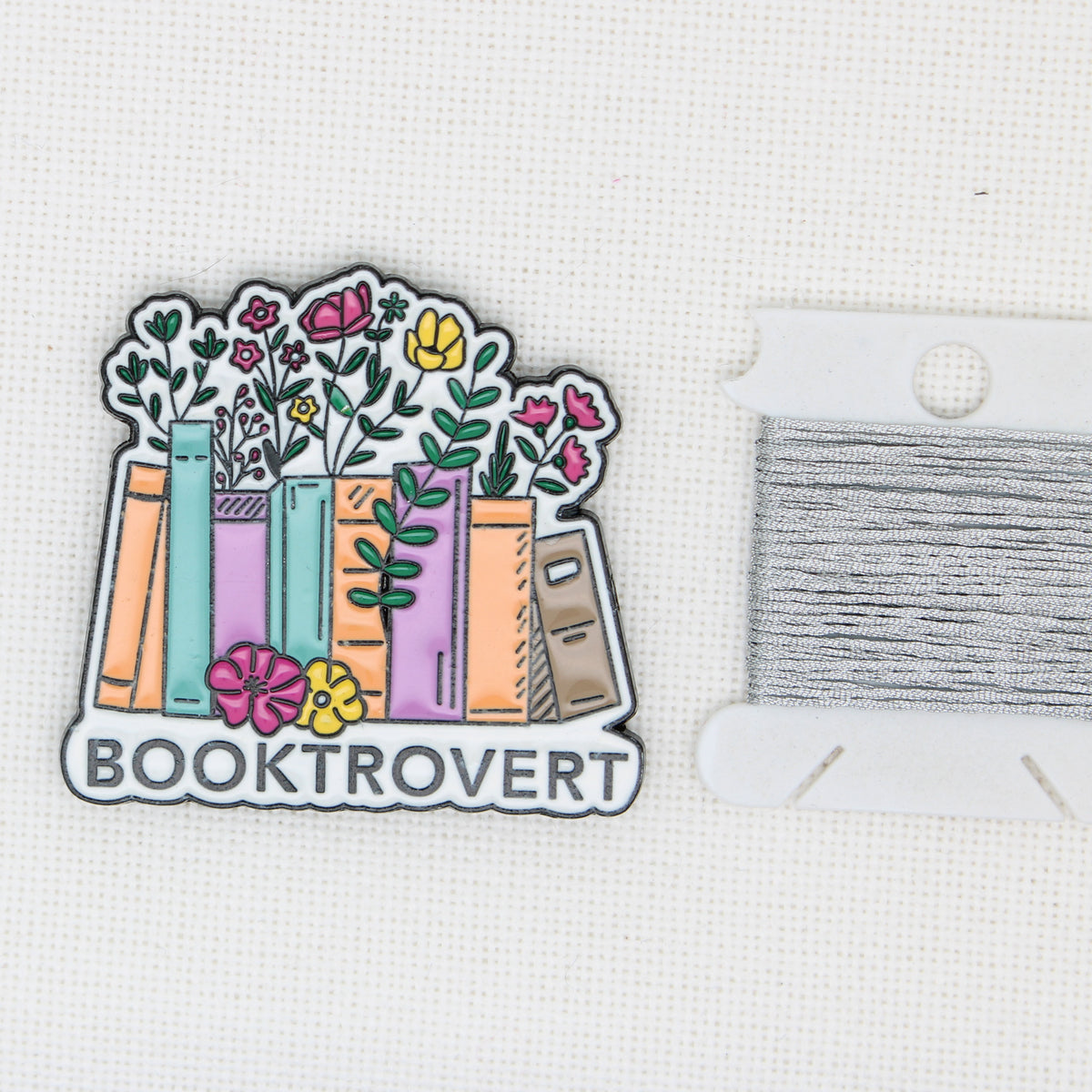Booktrovert Enamel Magnetic  Needle Minder For Cross Stitch