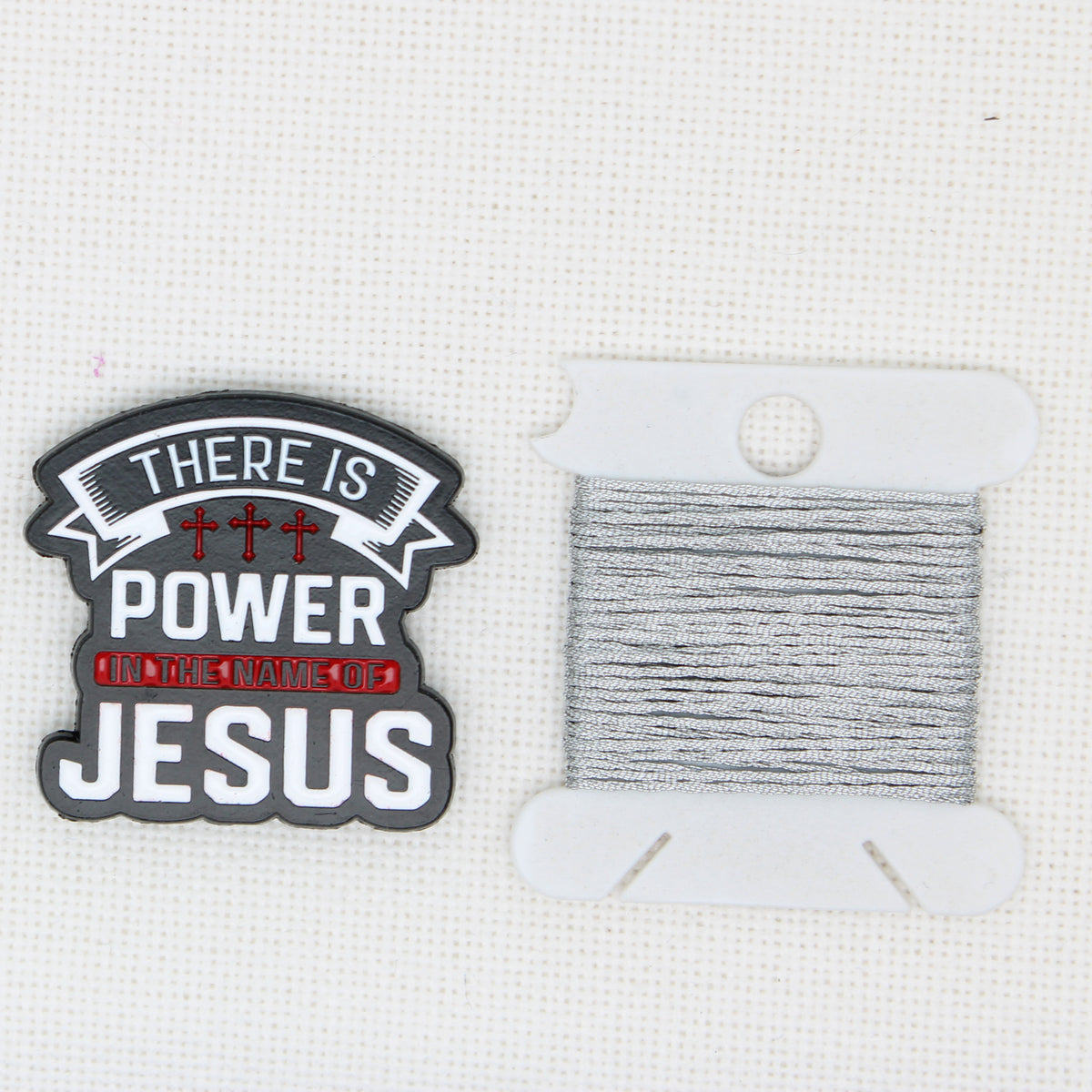 There Is Power In The Name Of Jesus Enamel Magnetic  Needle Minder For Cross Stitch