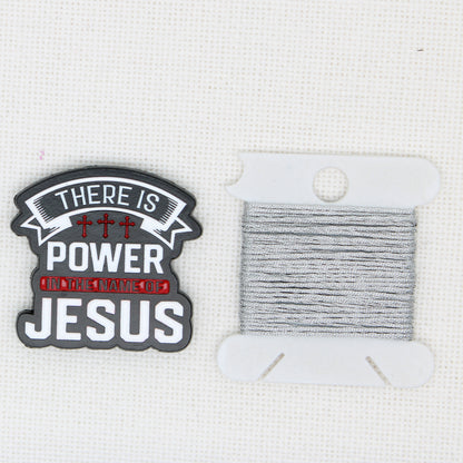 There Is Power In The Name Of Jesus Enamel Magnetic  Needle Minder For Cross Stitch
