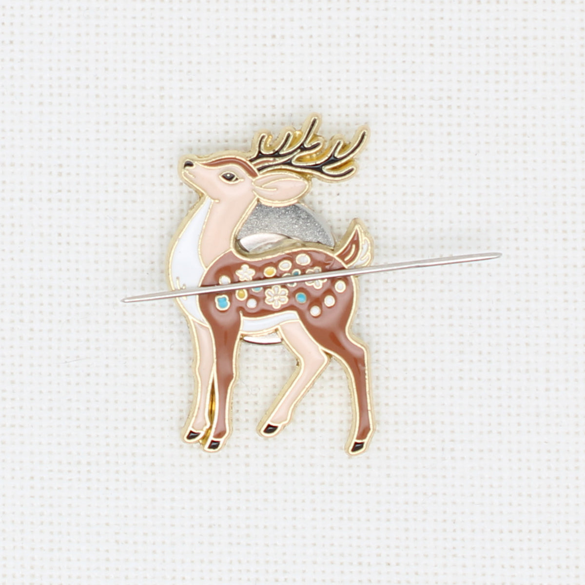 Reindeer Enamel Magnetic Needle Minder For Cross Stitch
