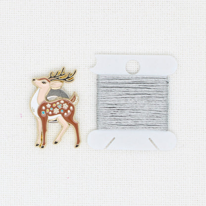 Reindeer Enamel Magnetic Needle Minder For Cross Stitch