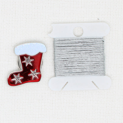 Stocking Enamel Magnetic Needle Minder For Cross Stitch