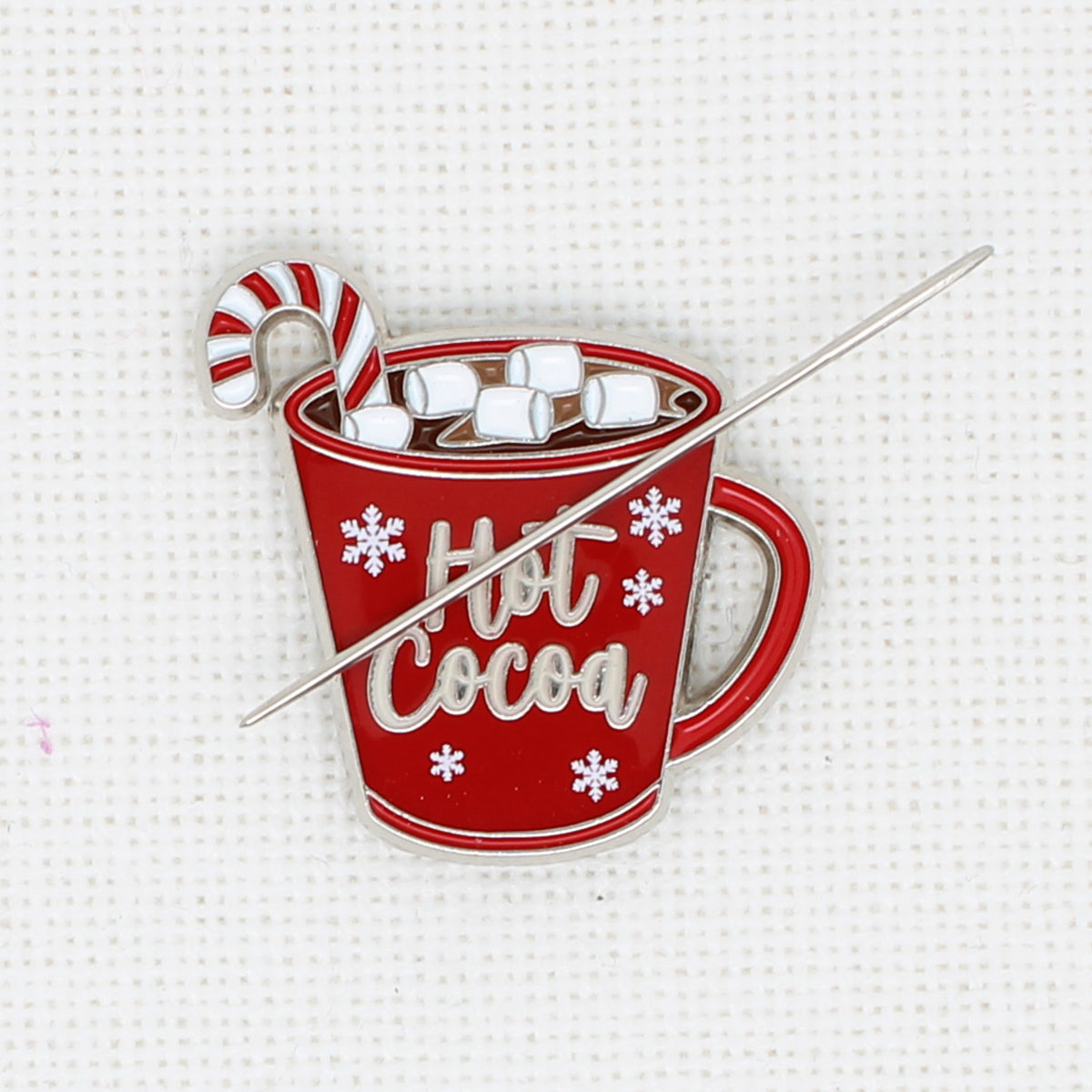 Hot Chocolate Enamel Magnetic Needle Minder For Cross Stitch