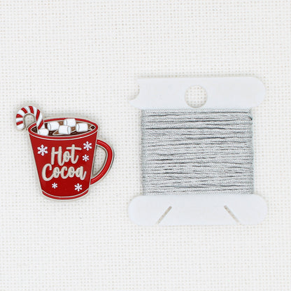 Hot Chocolate Enamel Magnetic Needle Minder For Cross Stitch