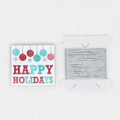 Happy Holidays Enamel Magnetic Needle Minder For Cross Stitch