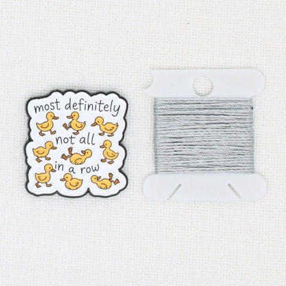 Ducks Not In A Row Enamel Magnetic Needle Minder For Cross Stitch