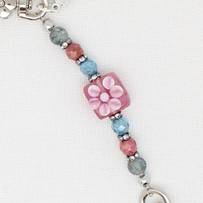 Flower Double Clip Scissor Fob