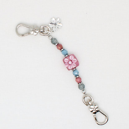 Flower Double Clip Scissor Fob