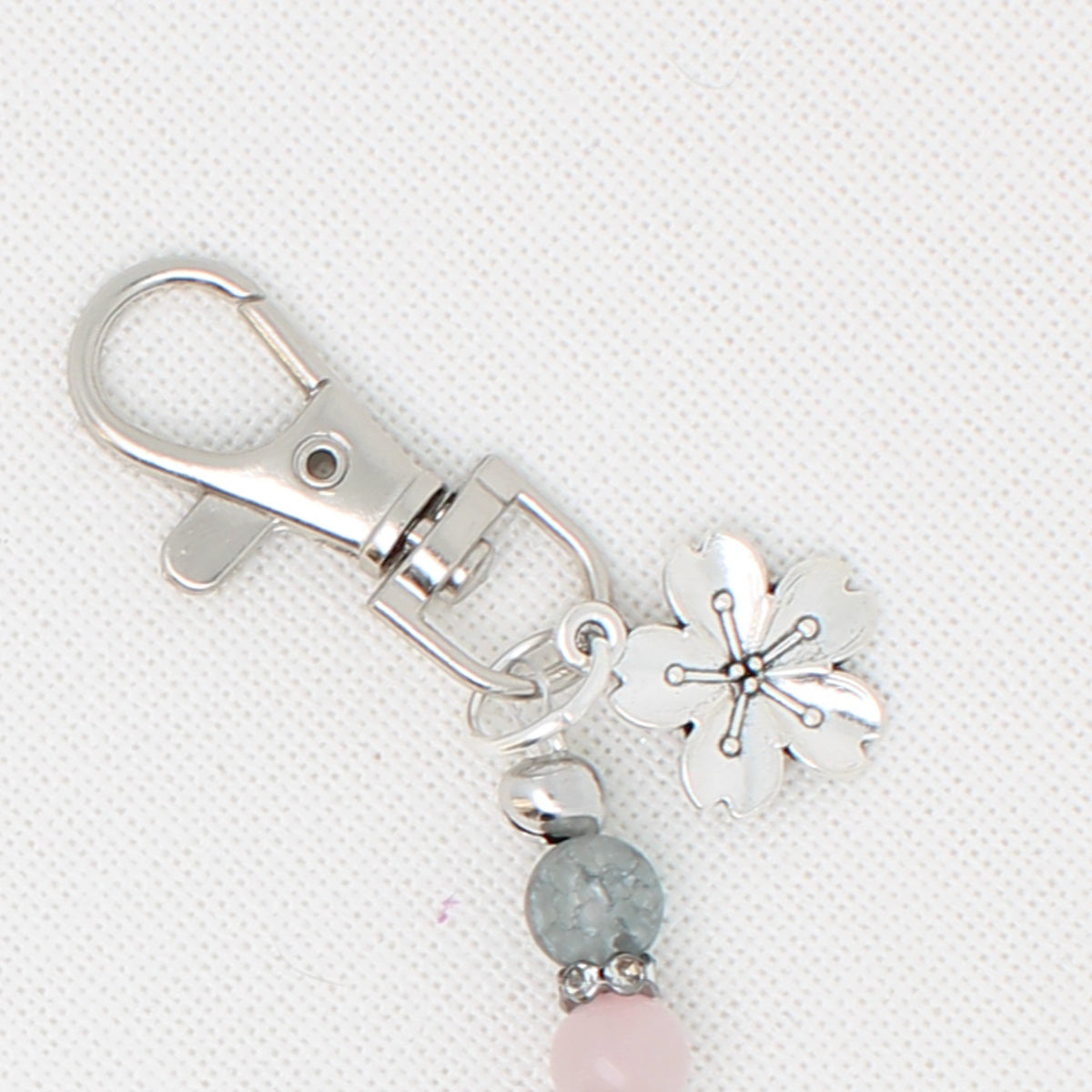 Black and Flower Double Clip Scissor Fob