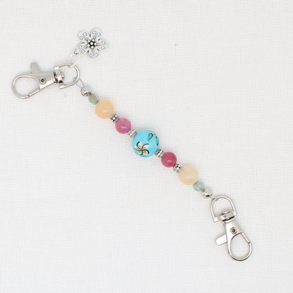 Flower Double Clip Scissor Fob