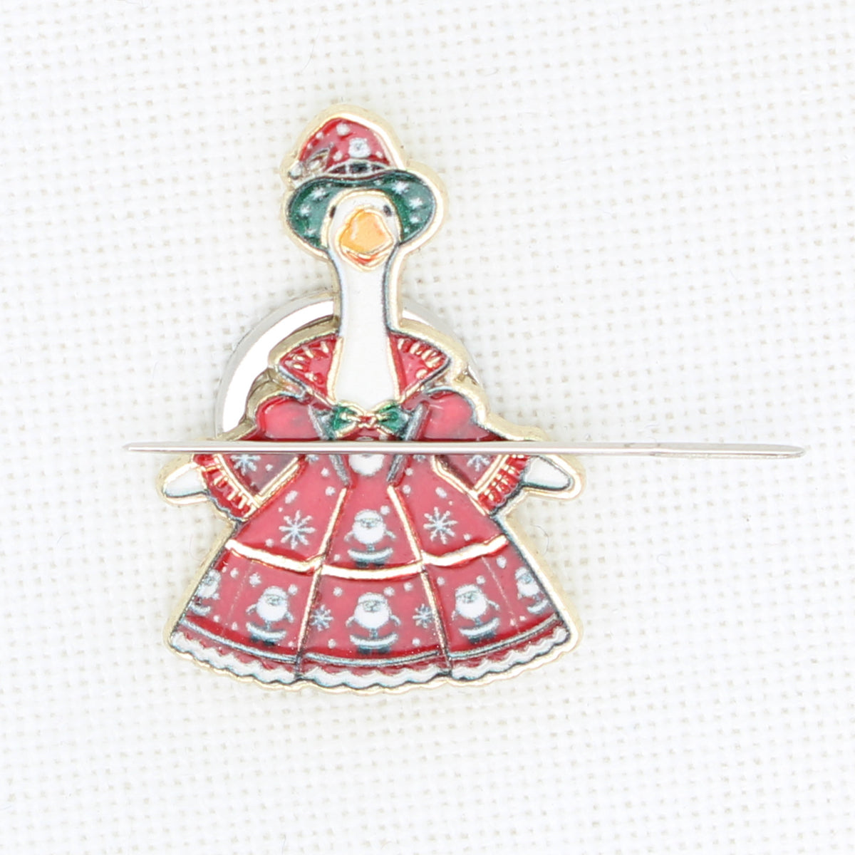 Christmas Goose Enamel Magnetic Needle Minder For Cross Stitch