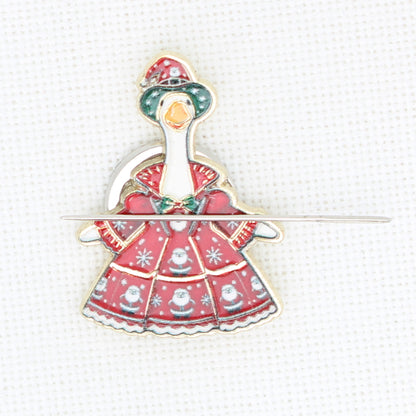 Christmas Goose Enamel Magnetic Needle Minder For Cross Stitch