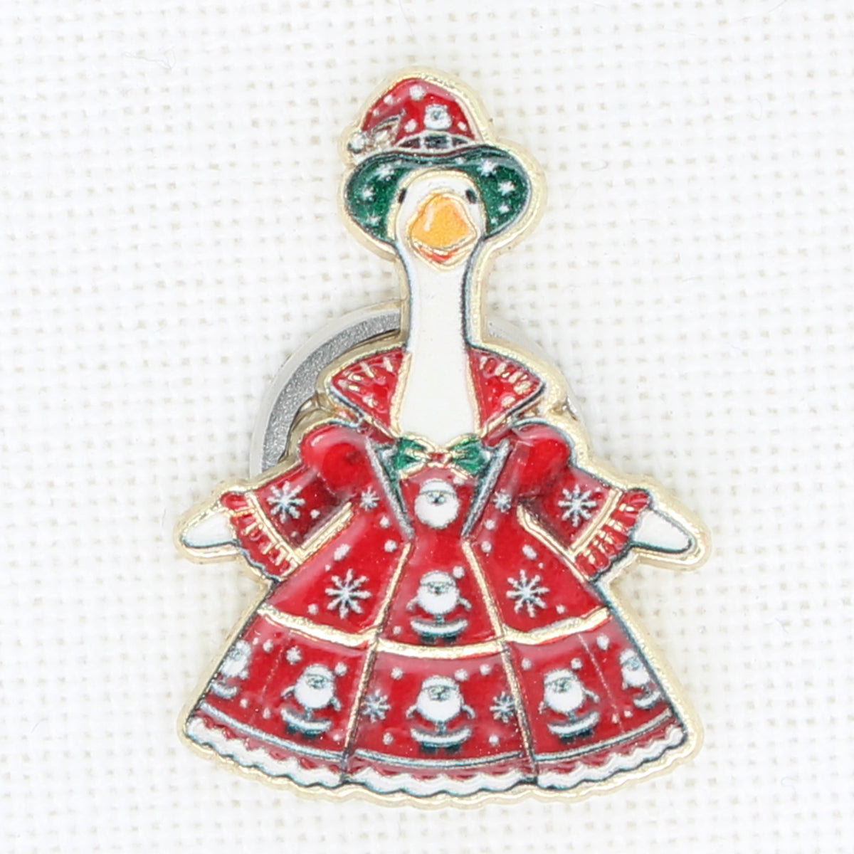 Christmas Goose Enamel Magnetic Needle Minder For Cross Stitch