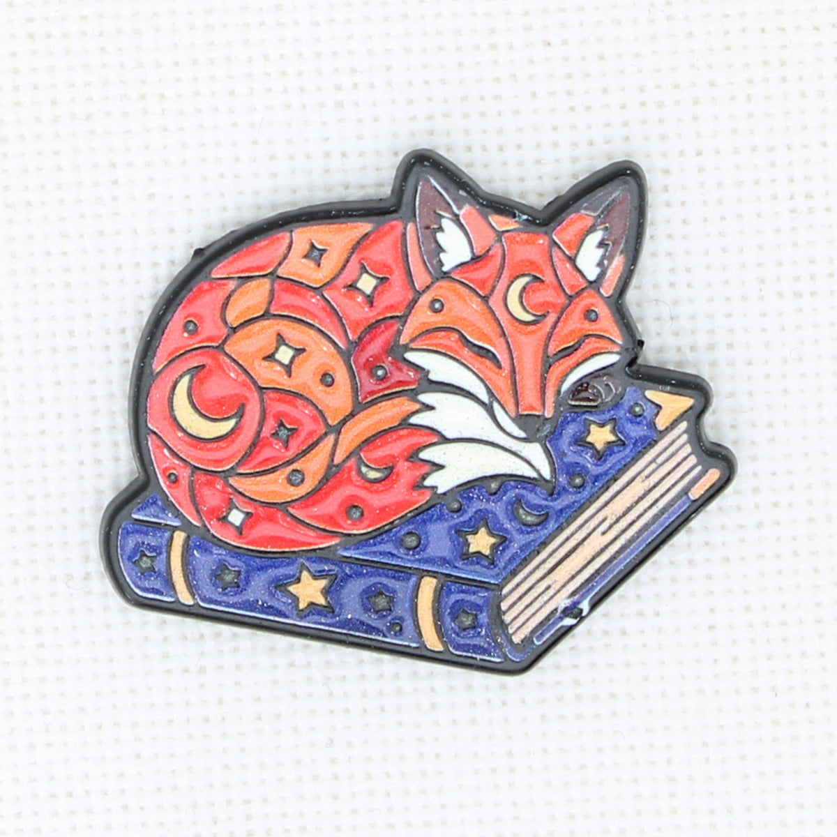 Sleeping Fox  Enamel Magnetic Needle Minder For Cross Stitch