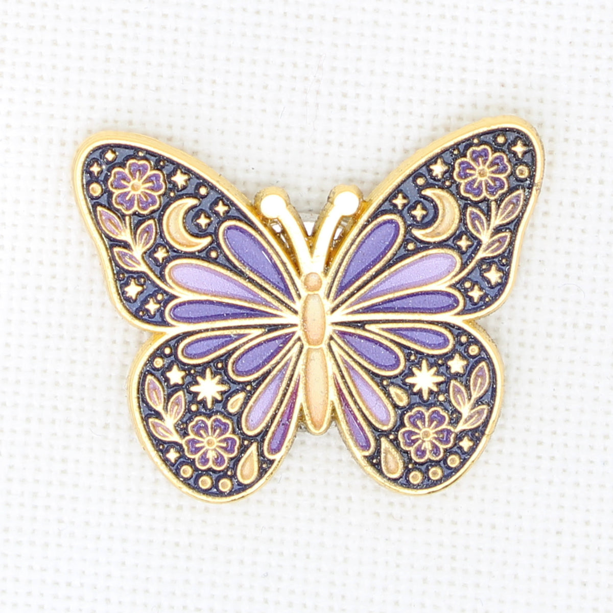 Purple Butterfly  Enamel Magnetic Needle Minder For Cross Stitch