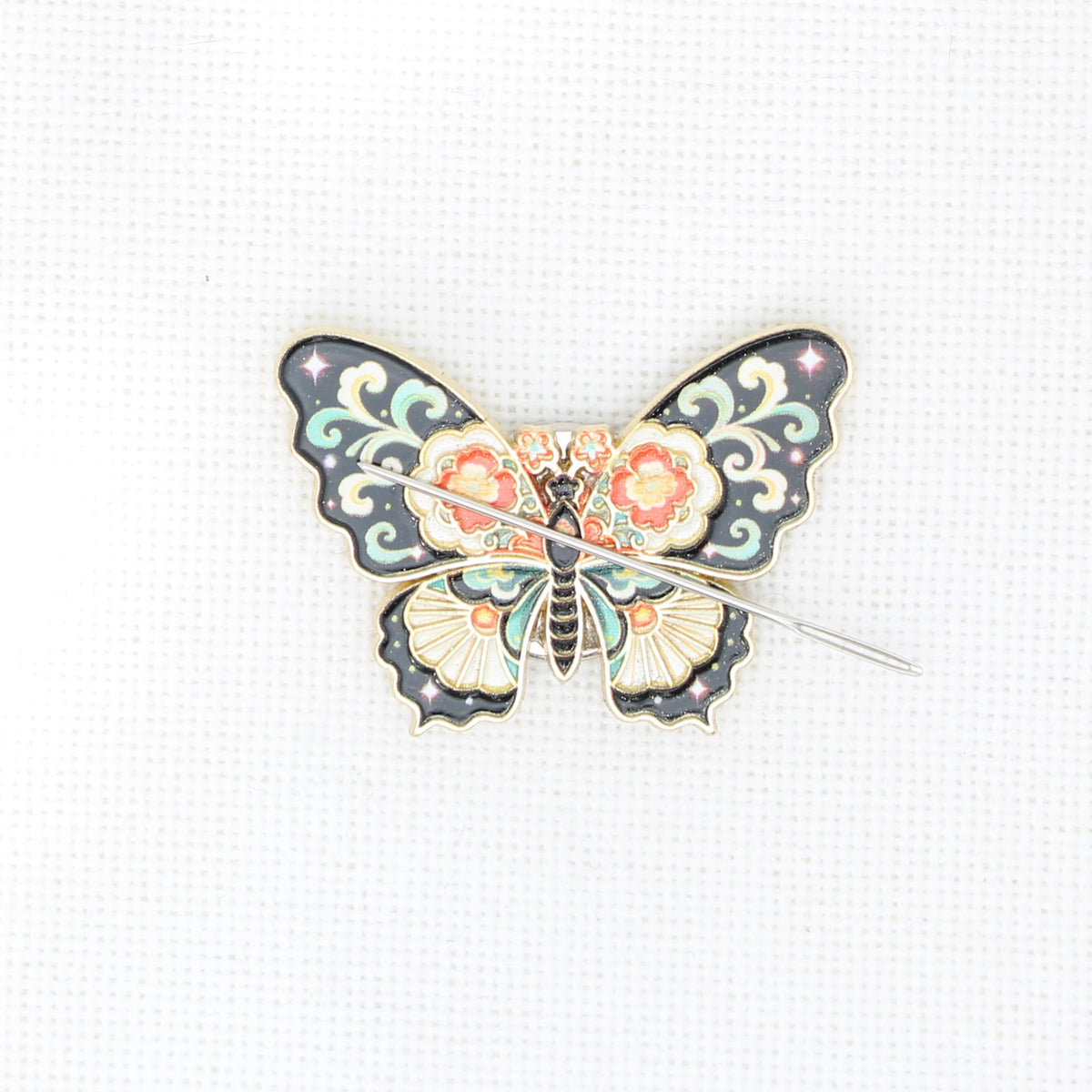 Yellow Butterfly Enamel Magnetic Needle Minder For Cross Stitch