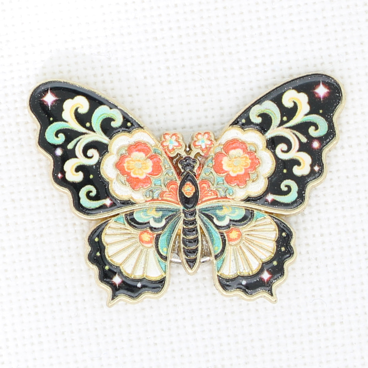 Yellow Butterfly Enamel Magnetic Needle Minder For Cross Stitch