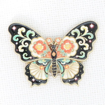 Yellow Butterfly Enamel Magnetic Needle Minder For Cross Stitch