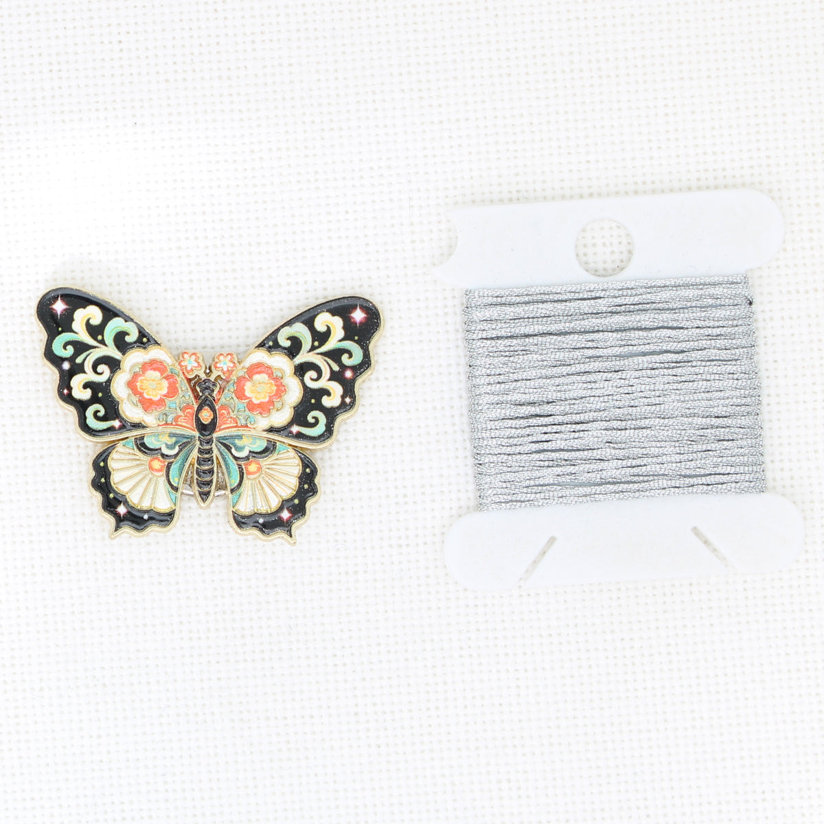 Yellow Butterfly Enamel Magnetic Needle Minder For Cross Stitch