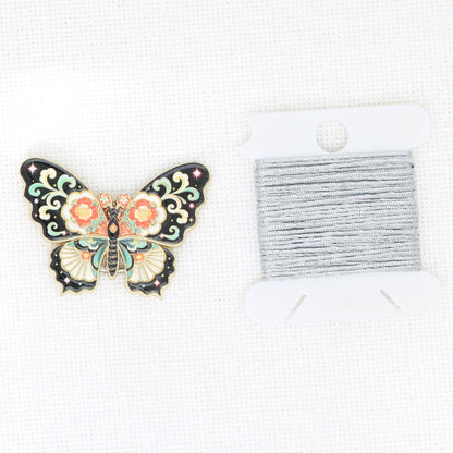 Yellow Butterfly Enamel Magnetic Needle Minder For Cross Stitch