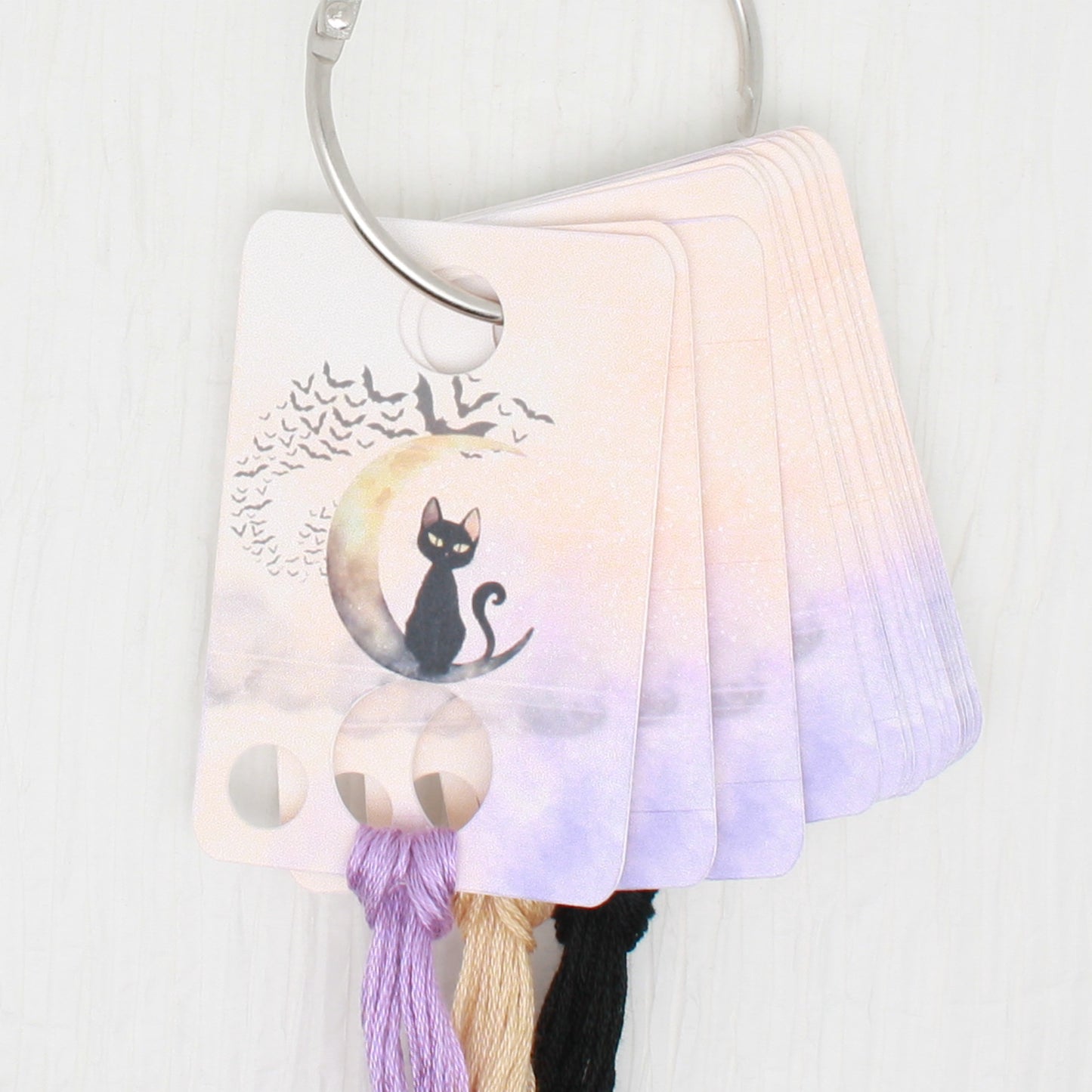 Cat On Moon Floss Cards- Pack Of 20 Cards