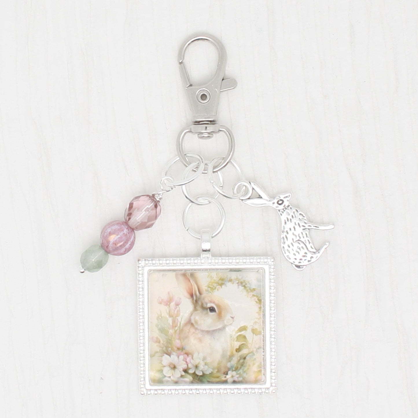 Welcome Bunny Zipper Pull/ Mini- Fob