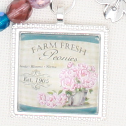 Peonies Zipper Pull/ Mini-Fob