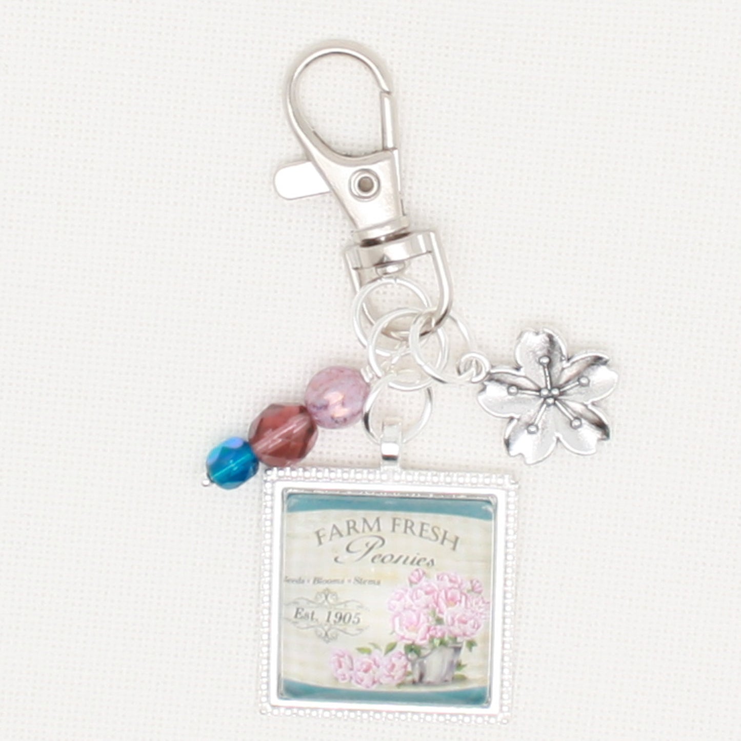 Peonies Zipper Pull/ Mini-Fob