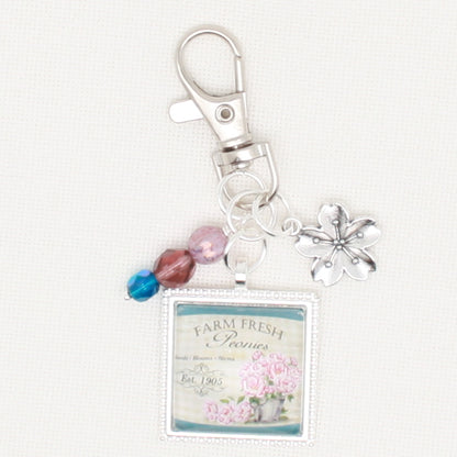 Peonies Zipper Pull/ Mini-Fob