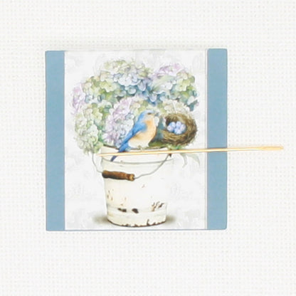 Bird And Hydrangea  Needle Minder