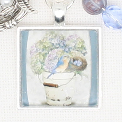Bird And Hydrangea Floss Ring