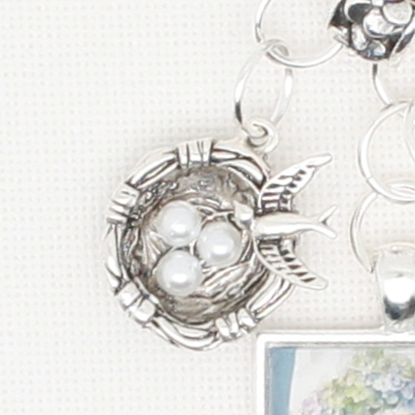 Bird And Hydrangea Floss Ring