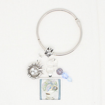 Bird And Hydrangea Floss Ring
