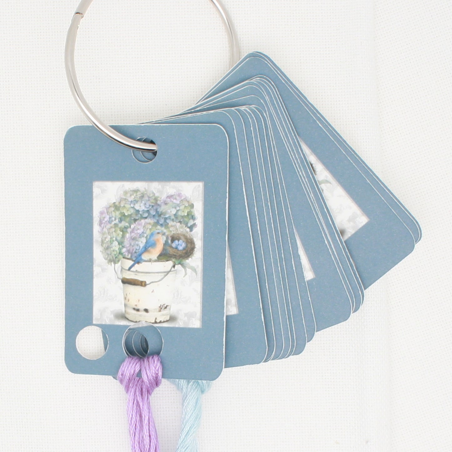 Bird And Hydrangea Floss Cards - Pack Of 20 Cards