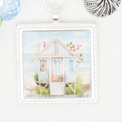 Beach Hut Zipper Pull/ Mini- Fob