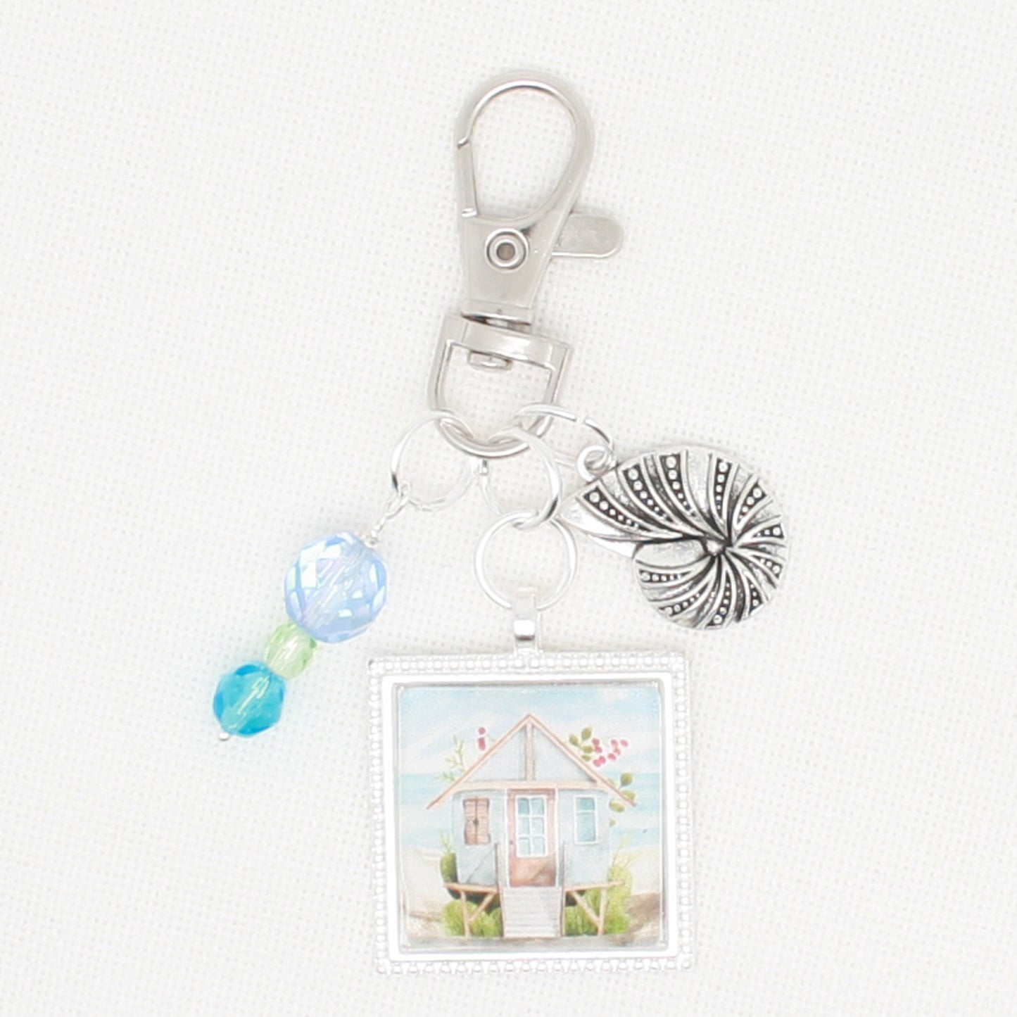 Beach Hut Zipper Pull/ Mini- Fob