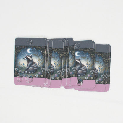 Night Animals Raccoon Floss Cards- Pack Of 20 Cards