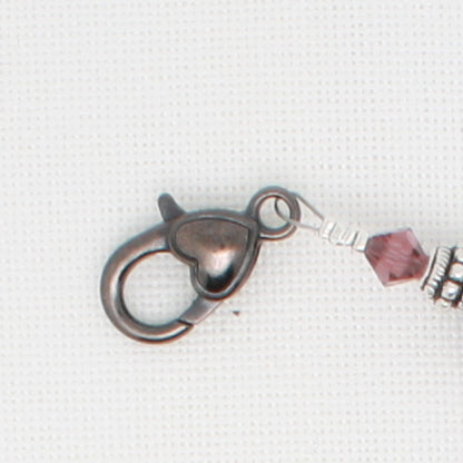Mauve Flowers Scissor Fob