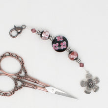 Mauve Flowers Scissor Fob