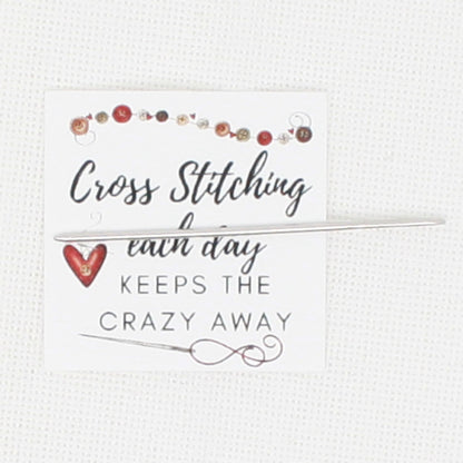 Cross Stitch Keeps The Crazies Away  Needle Minder