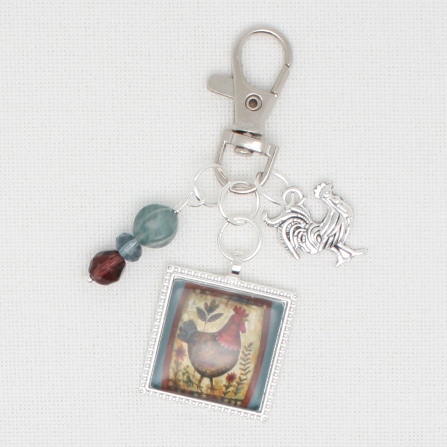 Rooster Zipper Pull/ Mini- Fob