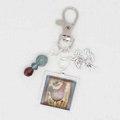 Rooster Zipper Pull/ Mini- Fob