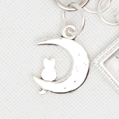 Cat On Moon  Zipper Pull/ Mini-Fob