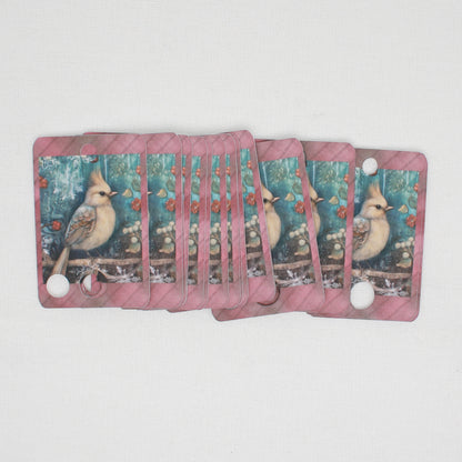 Christmas Bird  Floss Cards.- Pack Of 20 Cards