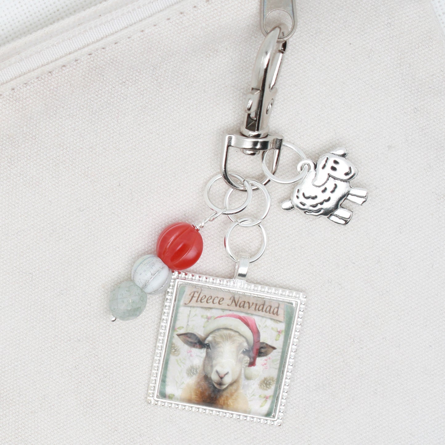 Fleece Navidad  Zipper Pull/ Mini- Fob