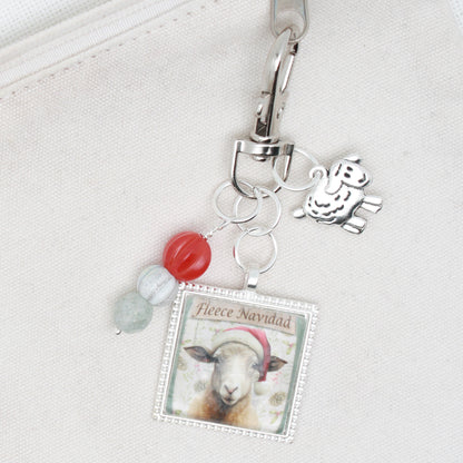 Fleece Navidad  Zipper Pull/ Mini- Fob