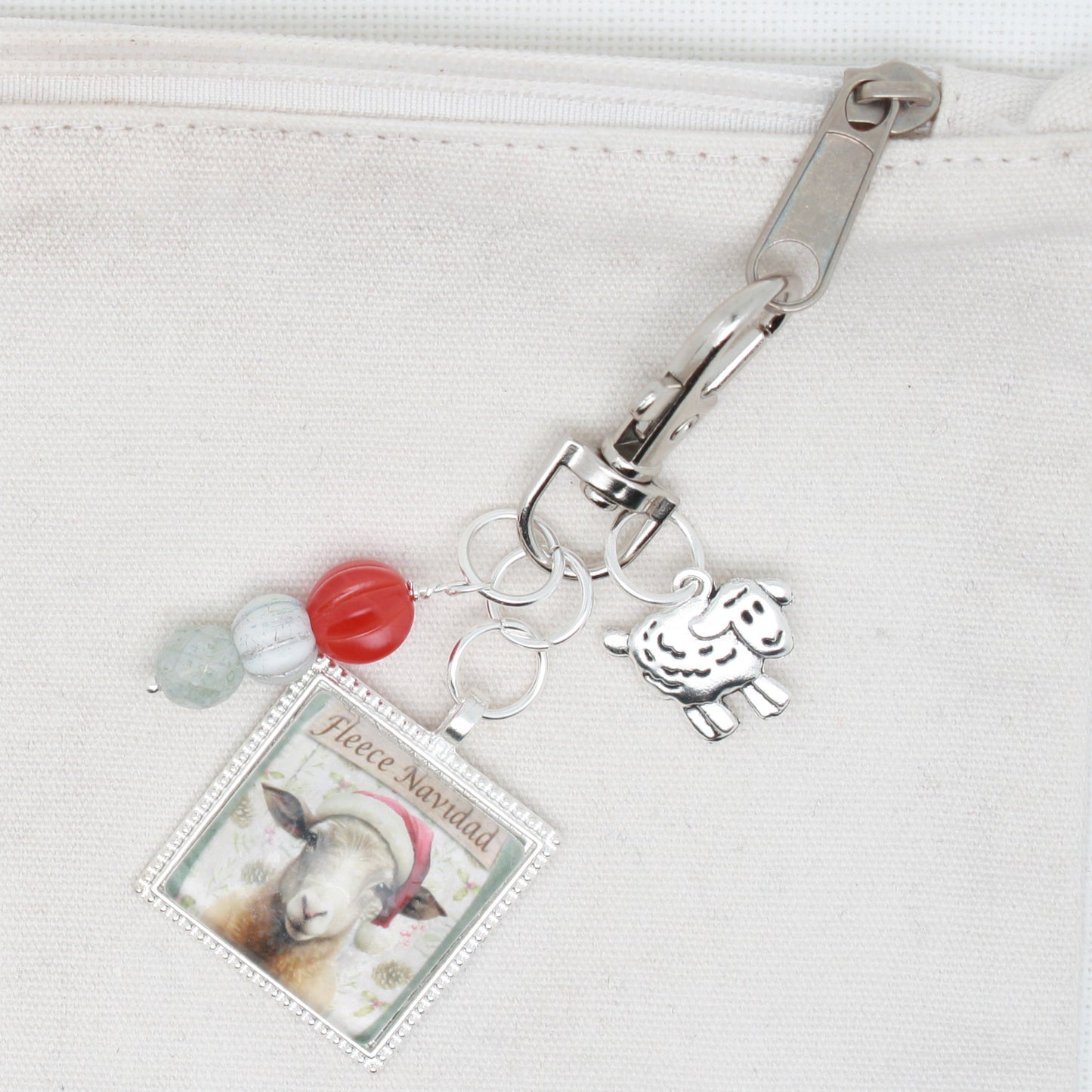 Fleece Navidad  Zipper Pull/ Mini- Fob