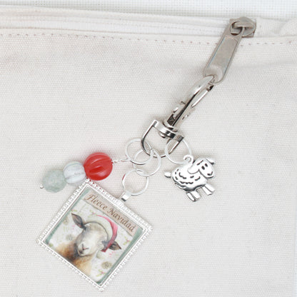 Fleece Navidad  Zipper Pull/ Mini- Fob